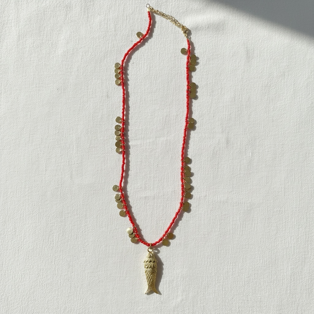 Fish Necklace Red
